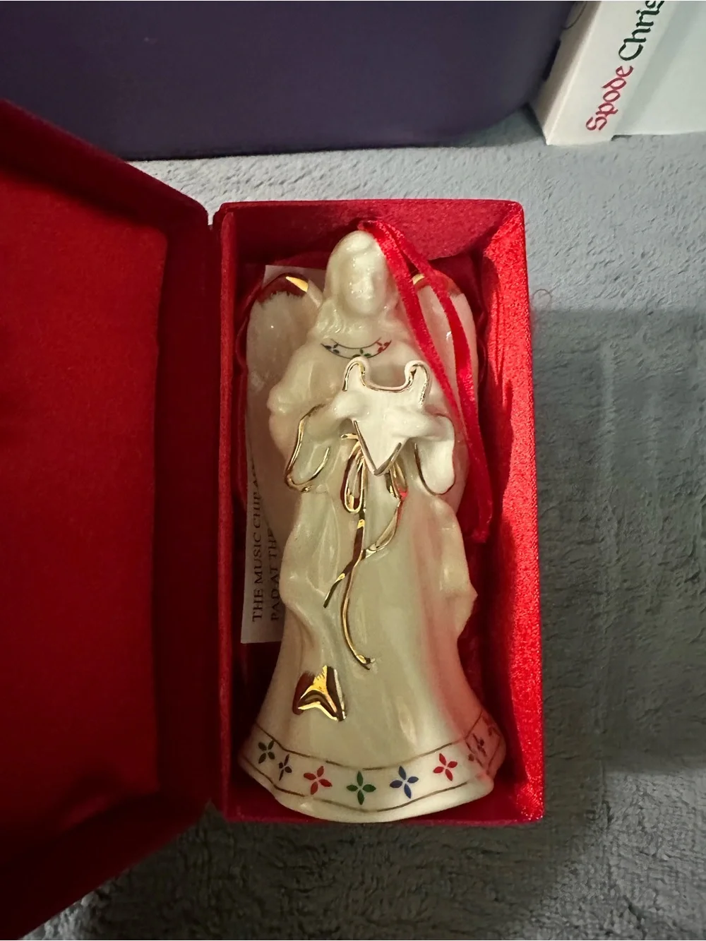 madison & MAX White and Gold Musical Angel Ornament - White